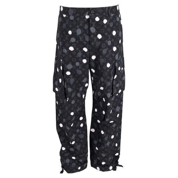 Louis Vuitton x Yayoi Kusama Painted Dots Cargo Trousers in Black Cotton - Picture 1 of 3
